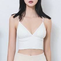 Trendy lace vest style BRA long-staple cotton thin section without steel ring triangle cup underwear bra