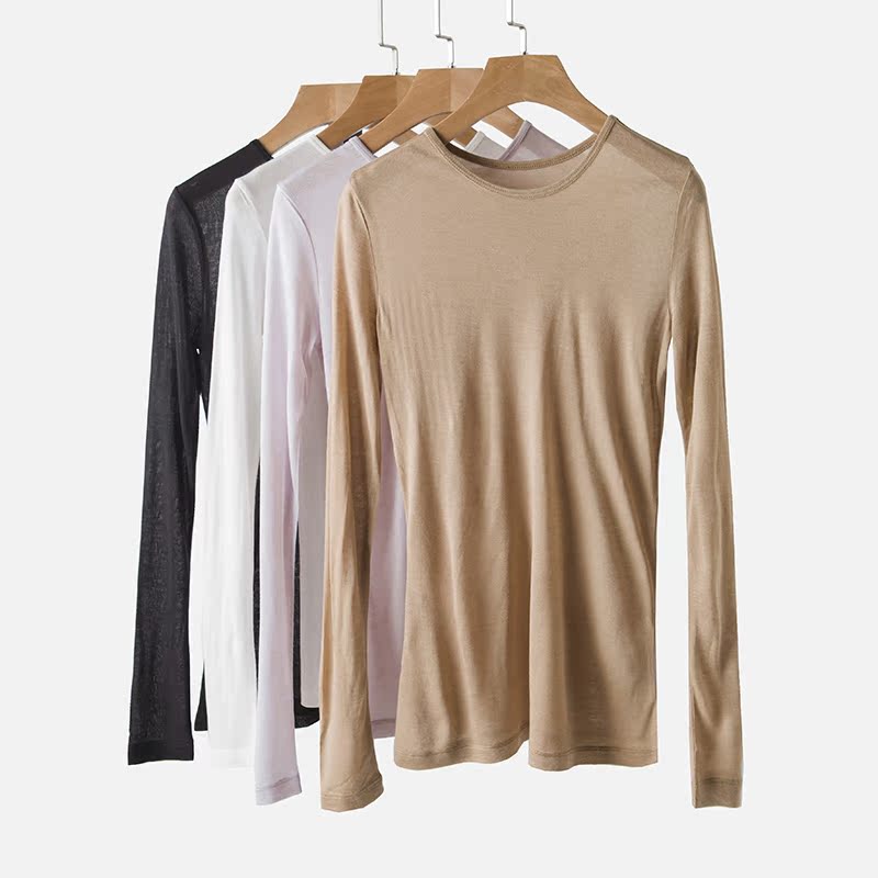 Thoải mái như không mặc nó! Áo len + Modai er cổ tròn tay dài chạm đáy Áo len mỏng mỏng mùa xuân h khoác cardigan