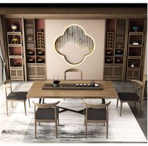 Simple modern kung fu tea table Household tea table Tea table Solid wood office desk and chair combination tea table Tea ceremony table