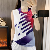 Sleeveless vest quick-drying short-sleeved mens and womens running sports t-shirt badminton table tennis tennis clothing group purchase printing