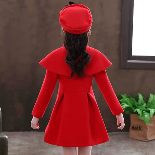 Шерстяной пуховик, куртка, детское зимнее демисезонное шерстяное пальто, коллекция 2023, в западном стиле, увеличенная толщина