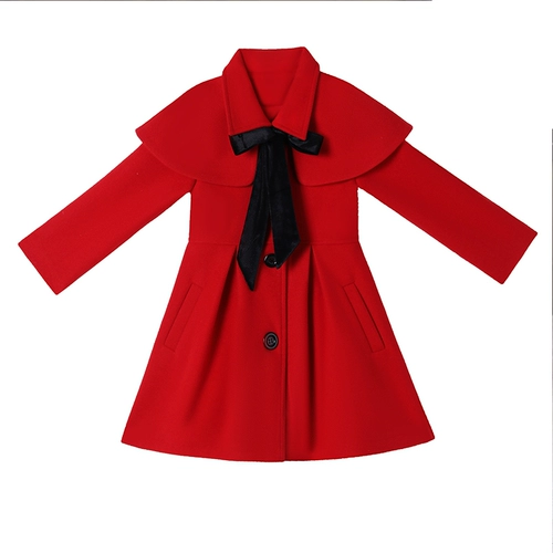 Шерстяной пуховик, куртка, детское зимнее демисезонное шерстяное пальто, коллекция 2023, в западном стиле, увеличенная толщина