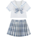 Студенческая юбка в складку, летняя одежда, детский комплект, оригинальная форма для школьников, полный комплект