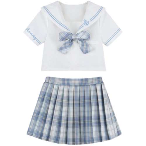 Студенческая юбка в складку, летняя одежда, детский комплект, оригинальная форма для школьников, полный комплект