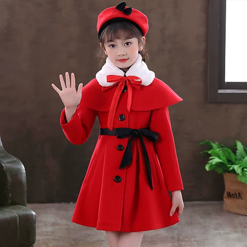 Шерстяной пуховик, куртка, детское зимнее демисезонное шерстяное пальто, коллекция 2023, в западном стиле, увеличенная толщина