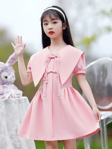 Летняя одежда, платье, юбка на девочку, милый летний наряд маленькой принцессы, в корейском стиле, детская одежда