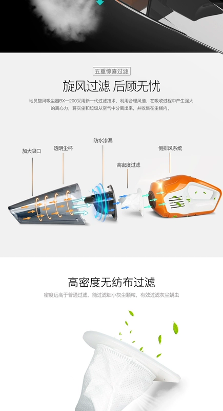 Máy hút bụi không dây Dibea / Dibei nhà cầm tay nhỏ mạnh mẽ không dây cầm tay mini BX-200