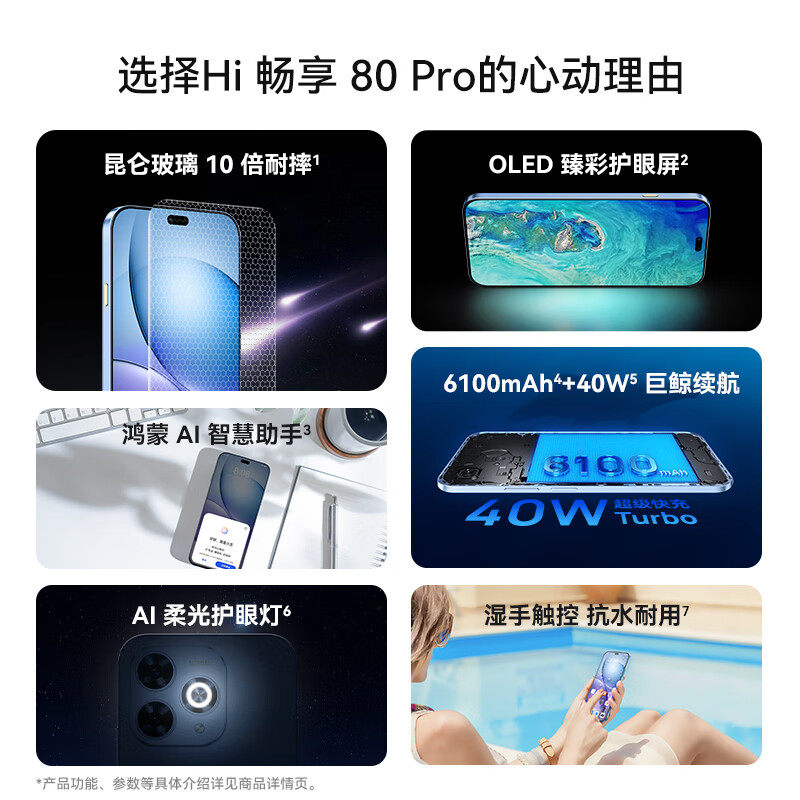 2025 New Huawei Smart Selection Hi Enjoy 80 Pro 5g Smart Phone Flagship Kunlun Glass Wiko Harmonyos 40W Super Fast Charging Genuine for Elderly and Students Hi Enjoy 80S