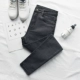 Quần lửng đen cạp cao chín điểm cộng với quần jeans nhung nữ xuân hè 2018 phiên bản mới của Hàn Quốc là quần lửng bó sát cỡ lớn