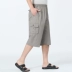Mùa hè trung niên nam cắt quần dài quần short nam lỏng lẻo cha tải nhiều túi trung niên quần yếm nam quần ngủ nam Quần short
