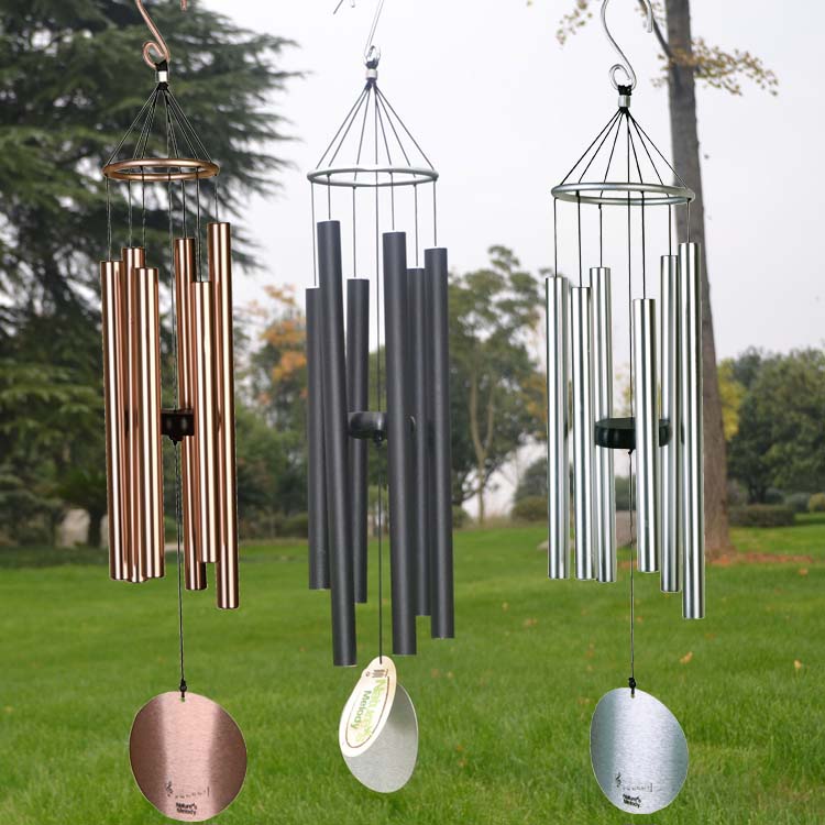 Creative metal pipe meditation music wind chime hanging decoration outdoor wrought garden Japanese wind chime home decoration pendant