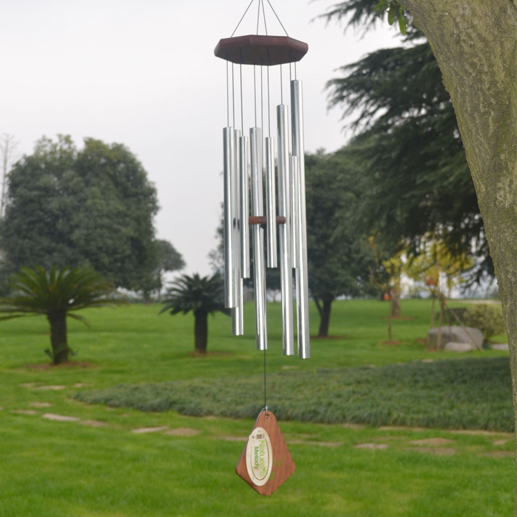 NatureMelody Outdoor Creative Wind Bells Hanging Accessories Export American Big Pipe 8 Pipe Metal and String Wind Suzuki Pendant
