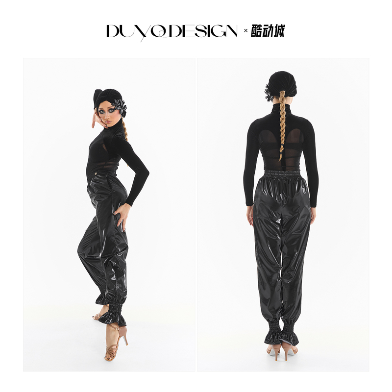 Duyq《Night Star Latin》008 Sweat-Inducing Slimming Bell-Bottom Pants National Standard Women's Latin Dance Practice Clothes Duyq《Night Star Latin》008 Sweat-Inducing Slimming Bell-Bottom Pants National Standard Women's Latin Dance Practice Clothes