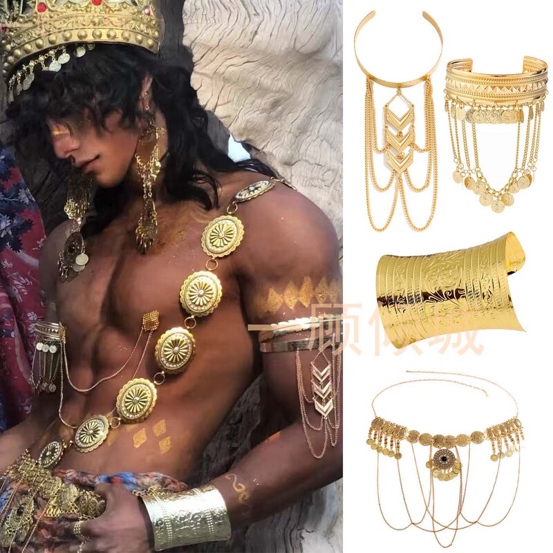 Exotic Dunhuang Travel Photography Arm Bracelet, Sultan's Game Cos Bracelet, Egyptian Style Niche Photo Waist Chain Exotic Dunhuang Travel Photography Arm Bracelet, Sultan's Game Cos Bracelet, Egyptian Style Niche Photo Waist Chain