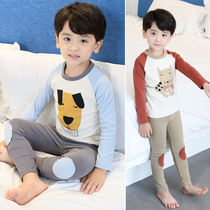 Boys autumn clothes Autumn pants Childrens underwear set Pure cotton medium and large children baby warm children Boy line clothes line pants