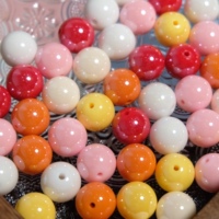 Color plated beads DIY oily mobile phone chain handmade materials loose beads accessories straight hole beads cute multi-color car hanging