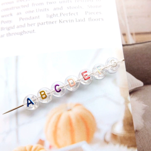 Прозрачные креативные милые акриловые бусины с буквами ручной работы, аксессуары