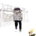 Mới bé gái vest xuống cotton vest bé trai trùm đầu áo khoác vest bé trai lớn có thể tháo rời mũ thủy triều áo gile cotton mềm mại cho bé Áo ghi lê