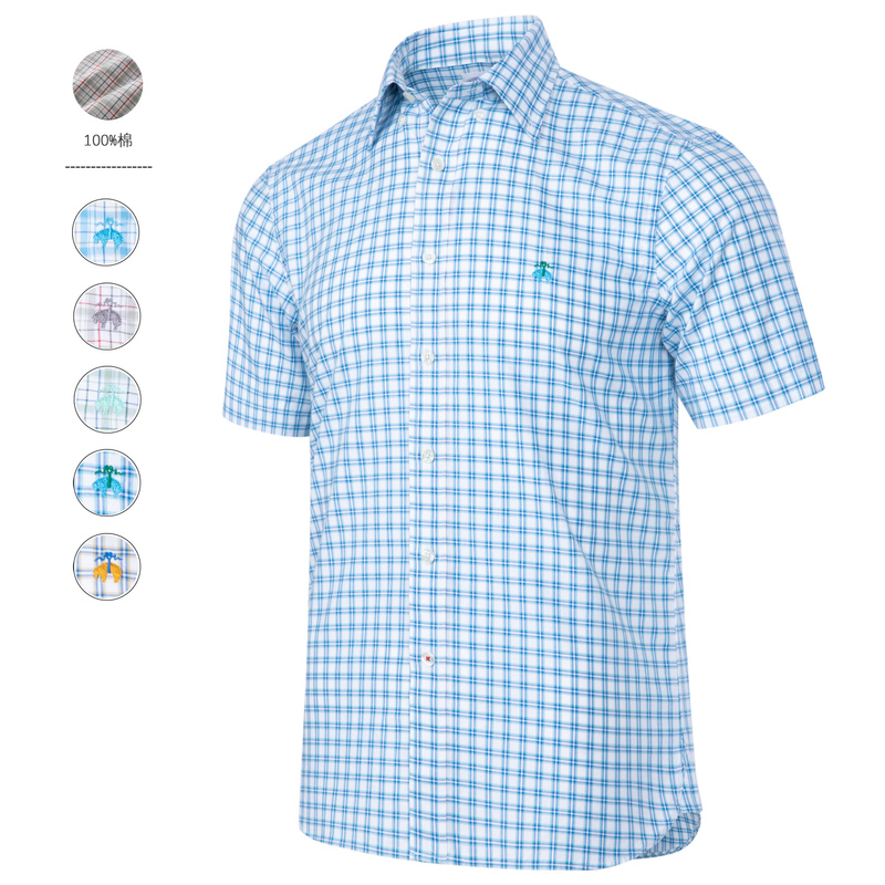 Brooks Brothers Business Casual Pure Cotton Plaid Short-Sleeved Shirt Summer Thin Shirt Brooks Brothers Business Casual Pure Cotton Plaid Short-Sleeved Shirt Summer Thin Shirt