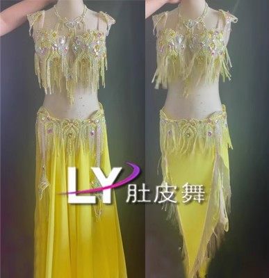 LY belly dance large skirt hem performance Fairy Maid Popsong Competition Performance Dance Performance Inspiration Suit-Taobao