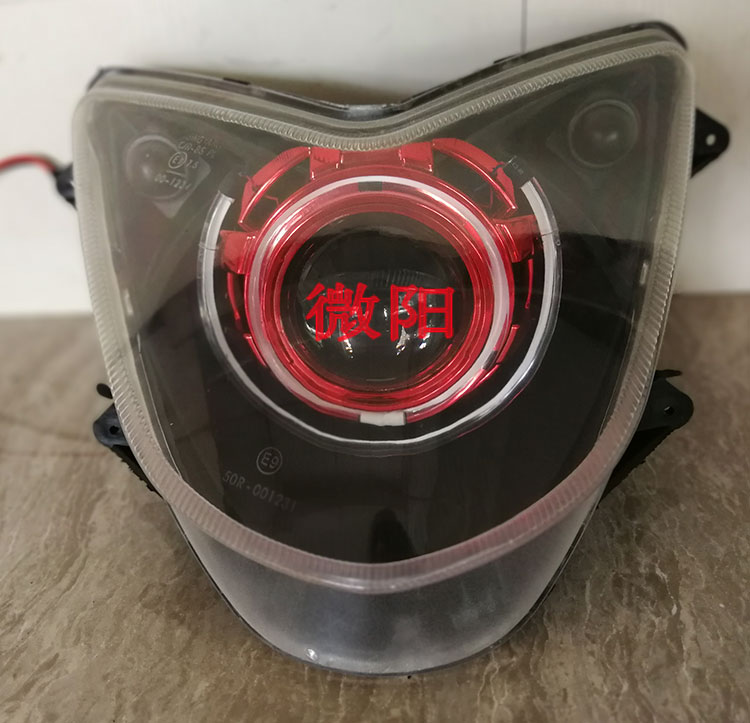 Áp dụng nhanh Eagle ZY125 tin tức xe máy Eagle sửa đổi ống kính đèn pha Q5 Xenon phụ kiện đèn quỷ mắt thiên thần HID đèn pha xe máy vision