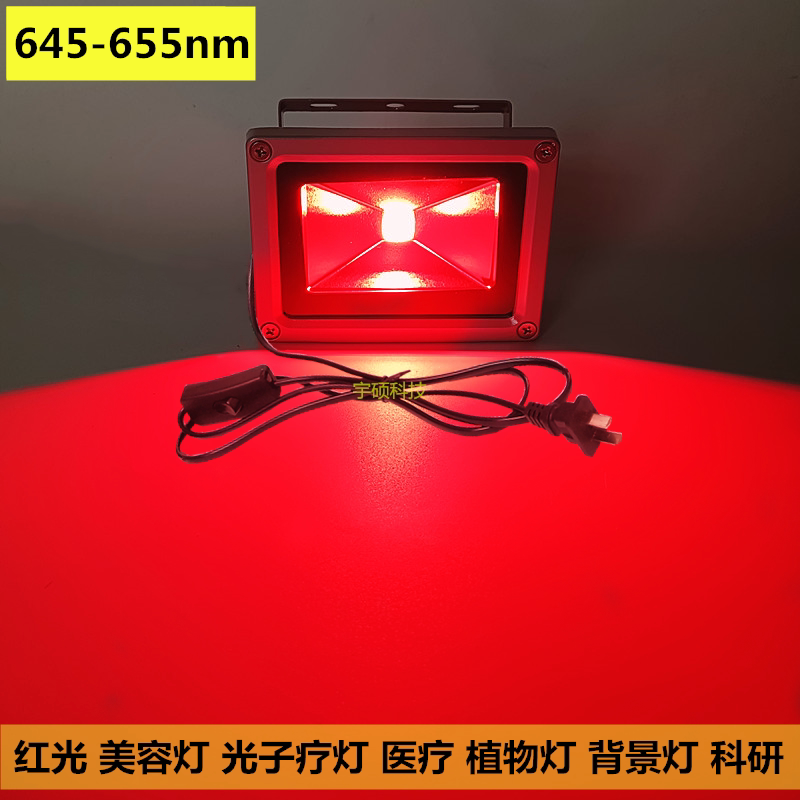 Beauty Photon Therapy Lamp 645-650-655Nm Dimmable Plant Lamp for Scientific Research 9W for Light Spots 20W for Eye Protection, Hair Care and Skin Rejuvenation