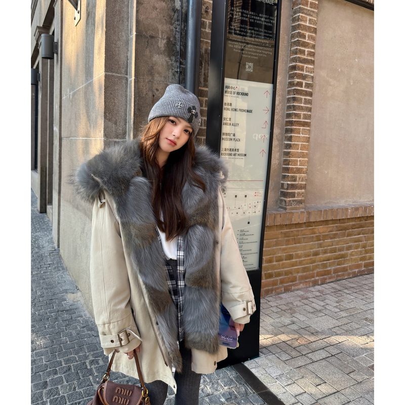 The Thousand and One Nights High-End Fur Integrated Detachable Parka Women's Winter Warm Fur Coat Jacket