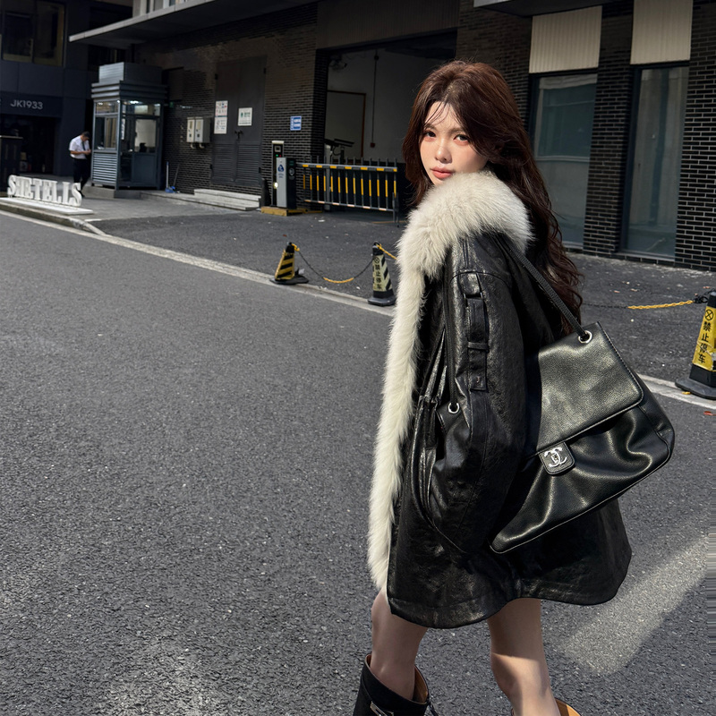 Senna District Urban Nomadic Retro Style Fox Fur down Parka Women's Mid-Length Winter Coat