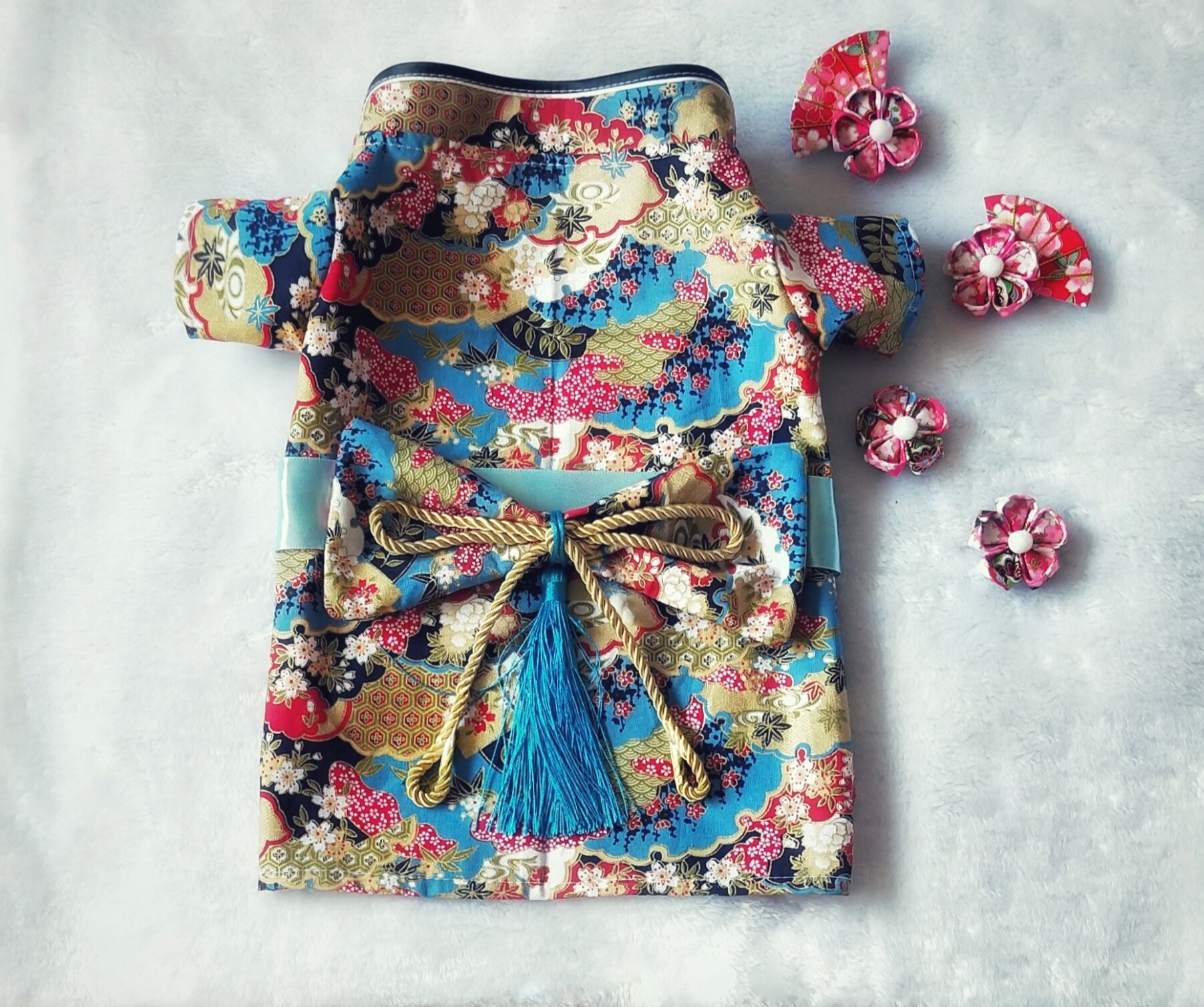 No hairy cat clothes Svenx customised kimono Devin pet dog spring and summer new dress pure cotton micro-suit private workshop