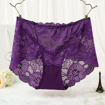 3条夏季透明内裤女士蕾丝内裤中高腰性感三角女小平角内裤头