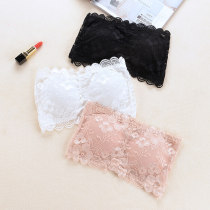 夏季蕾丝性感后背排口抹胸防走光聚拢裹胸式文胸内衣背心短款女