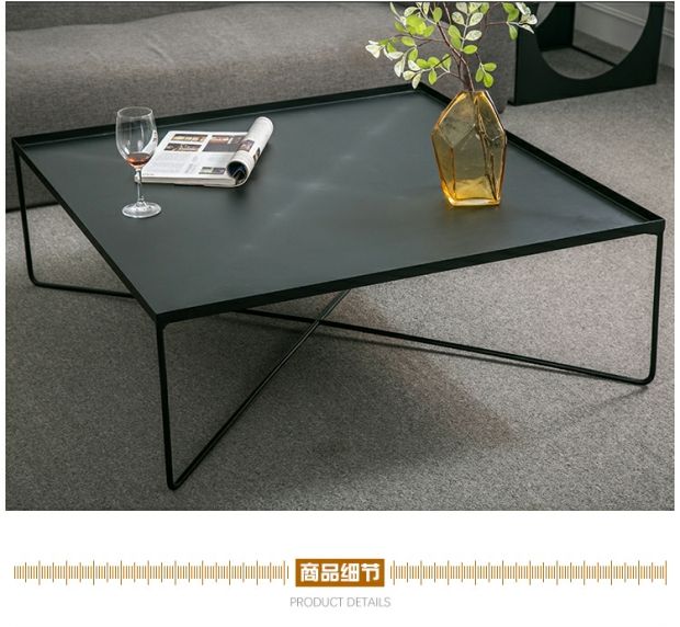Xuất khẩu đồ nội thất sáng tạo Bắc Âu kim loại bàn cà phê nhỏ căn hộ nhỏ phòng khách gỗ rắn bàn sắt rèn hiện đại tối giản - Bàn trà bàn sofa hiện đại