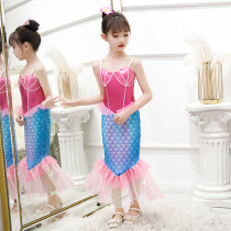 mermaid clothes princess dress girls dress swimwear baby girl cute fishtail dress kids walk show mermaid costume