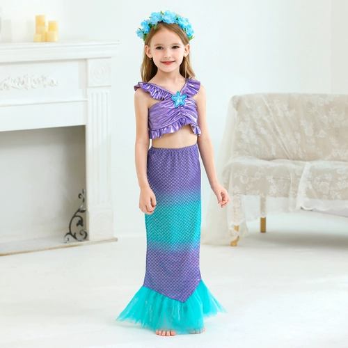 Детский купальник для принцессы для раннего возраста, юбка, крой «рыбий хвост»