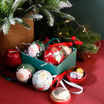 6 8cm wrought iron painting Christmas ball color ball assembled two Christmas tree pendants Christmas decorations