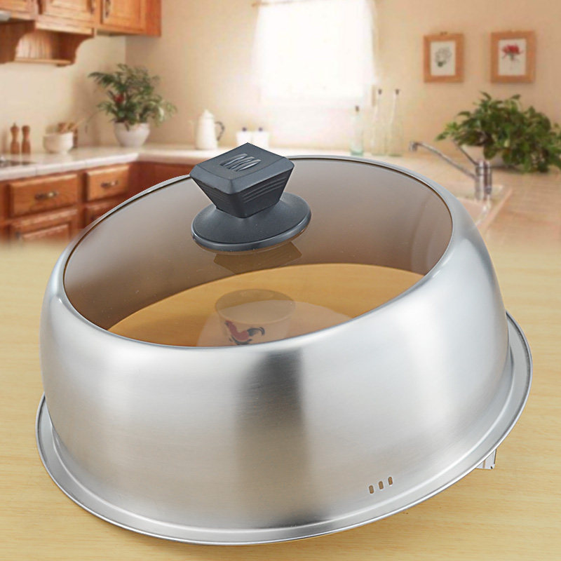 304 stainless steel pot lid steam lid soup pot lid tempered glass high arch cover household steam pot cover