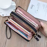 Длинный вместительный и большой бумажник с молнией, универсальная маленькая сумка клатч, сумка с петлей на руку