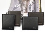 Мужской короткий бумажник, кожаный ультратонкий кошелек с молнией, из натуральной кожи, воловья кожа