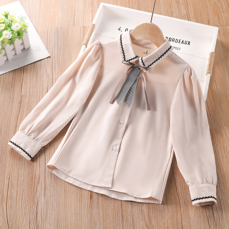 Girl Shirt 2022 Spring Dress New College Wind JK Little Girl Foreign Wear children's blouses Long sleeves outside wearing big children's clothes