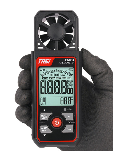 Te'Ans Ta641A/B Handheld Digital Wind Speedometer Air Flow Rate Measuring Instrument Weather Sea Surface Wind