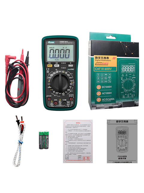 Zhengneng Fr890D Fr890C True Effective Value Semi-Automatic Digital Multimeter Resistance Capacitance Temperature Ncv/Hfe