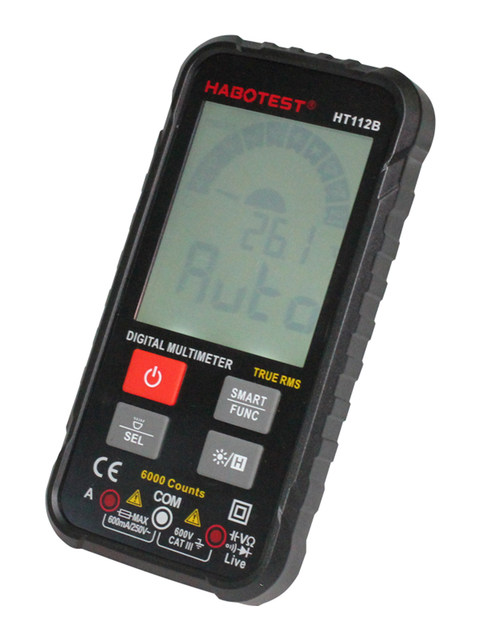 Habotest Ht112B Pocket Card-Type True Rms Auto-Range Plug-And-Play Electrician Multimeter