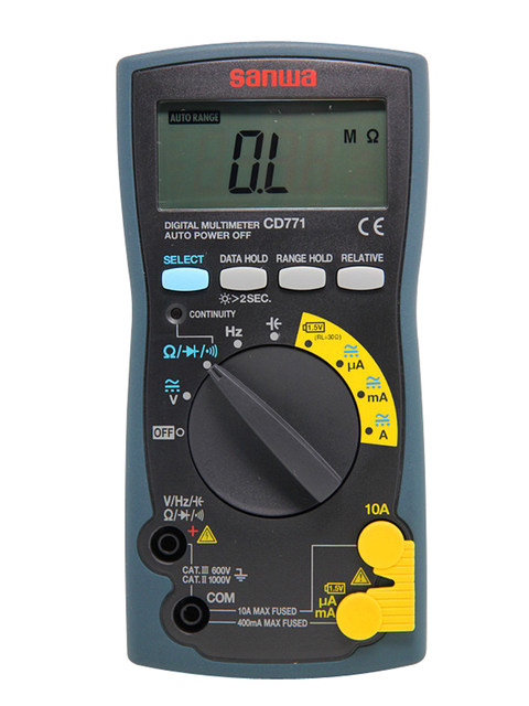Sanwa Cd771 High-Precision Standard Digital Multimeter for Home Use, Automatic Range Multi-Purpose Multimeter for Electricians