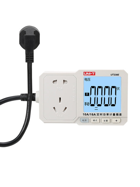 Uliide Ut230E Industrial Timing 16A Power Measurement Socket 4000W Air Conditioning Appliance Monitoring Tester