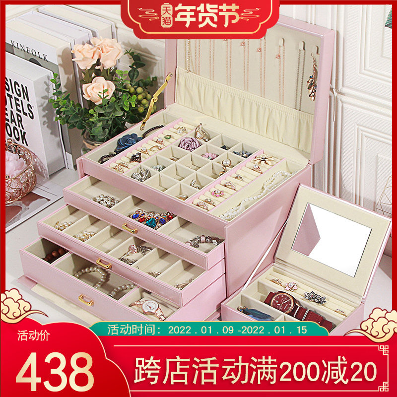 Password lock jewelry box large capacity jewelry box Princess European Korean hand jewelry box wooden jewelry box gift