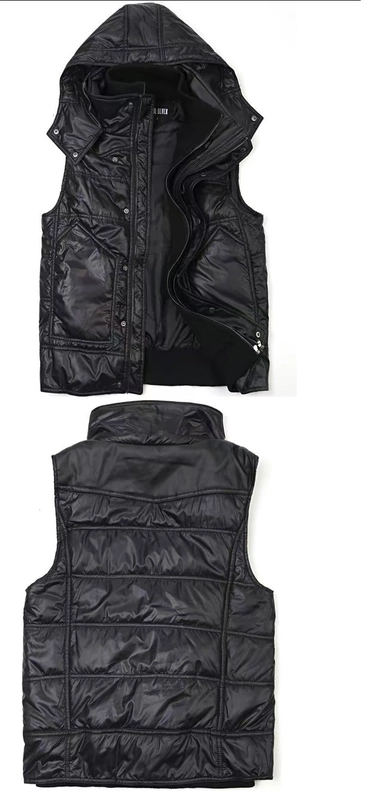 Thời trang nam 2017 thu đông mới phiên bản Hàn Quốc của áo vest cotton tự trồng cho nam áo vest có lông ấm áp với mũ lưỡi trai áo ba lô nam