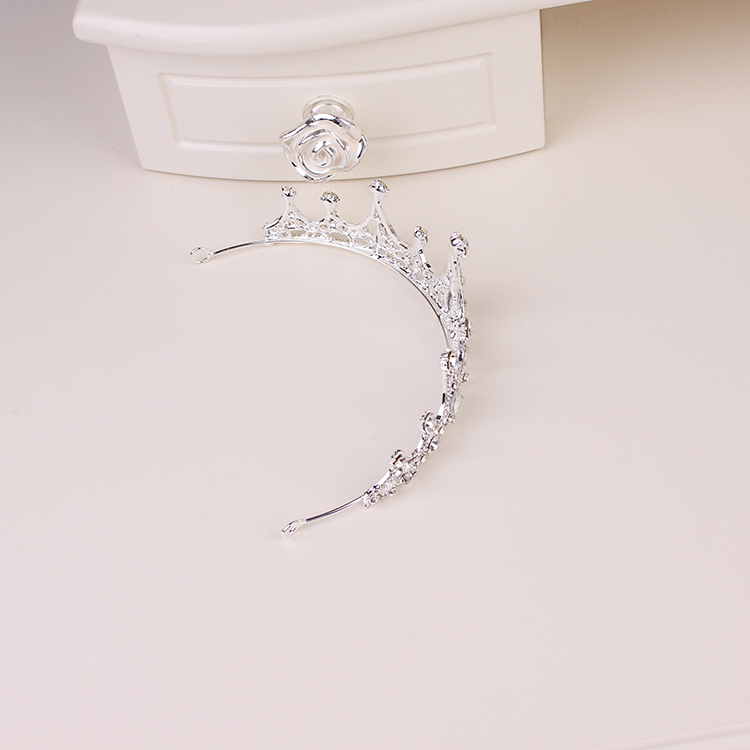 Catwalk vương miện phụ kiện tóc cô gái mũ công chúa kim loại rhinestone vương miện headband sinh nhật chương trình mũ vương miện kẹp tóc nữ
