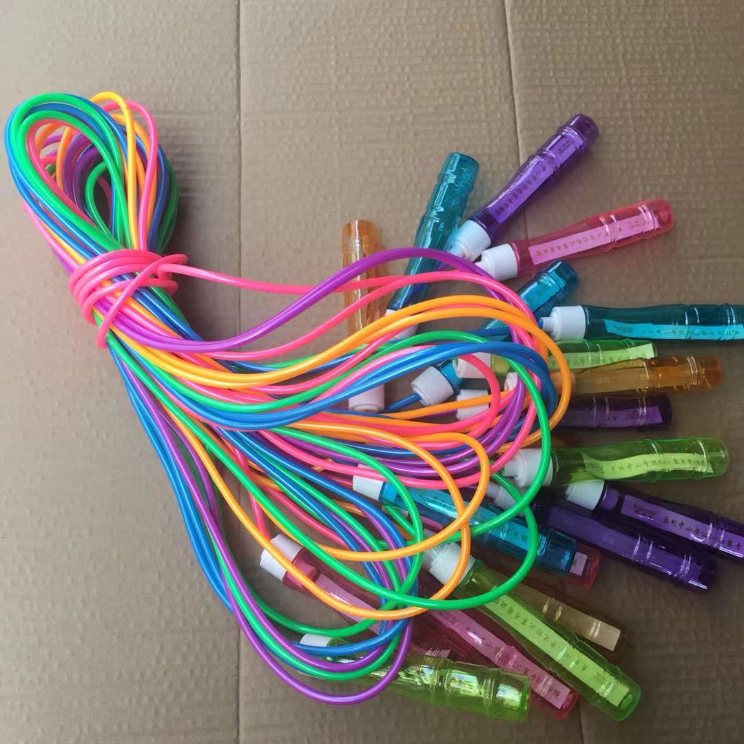 Open Leda transparent handle rubber skipping rope signature 2 8 m long primary and secondary school training rope