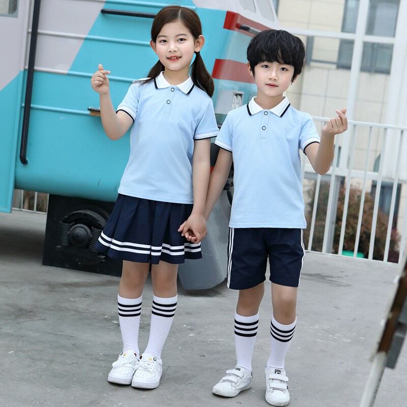 Kindergarten Garden Clothing Summer Clothing Children Pure Cotton Class Clothes Summer College Wind Sports Wear Short Sleeve School Suit Elementary School Students