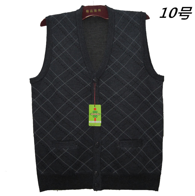 2 mùa xuân và mùa thu mùa của nam giới trung niên và người già V-Cổ cardigan dệt kim áo len vest vest clip daddy ông nội